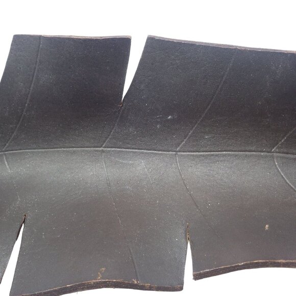 Leather Leaf Shaped Tray Brown Centerpiece Artisan Autumn Fall Thanksgiving - Picture 6 of 7